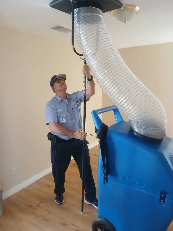 HVAC Installation technician using HEPA equipment in Martic